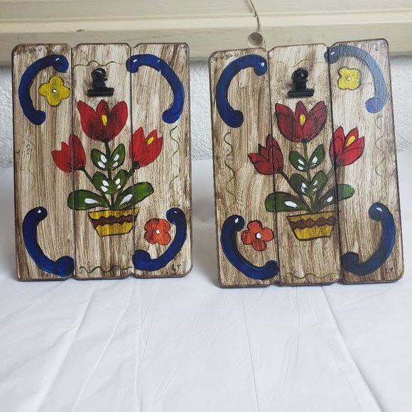 Hand Painted Clip Frames  Homemade Folk Art unique - Picture 1 of 5